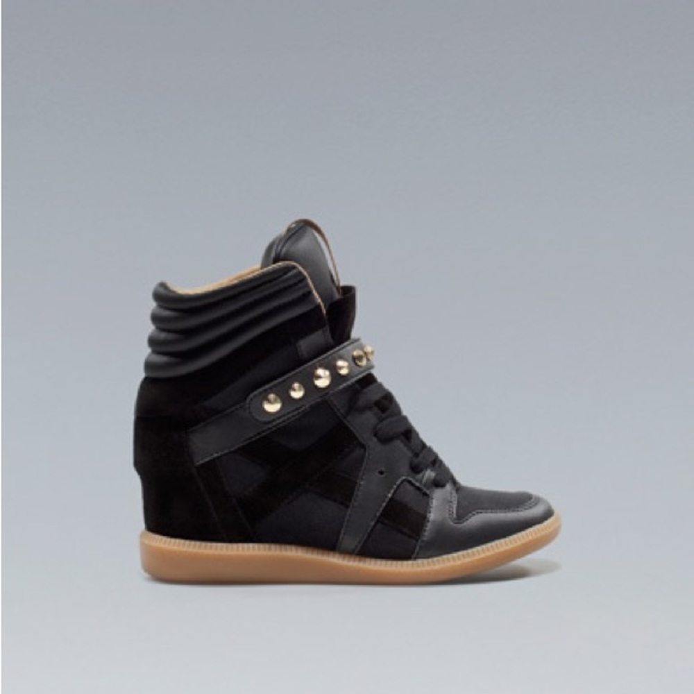 Zara Stud Wedge Sneakers, NWT 8.5